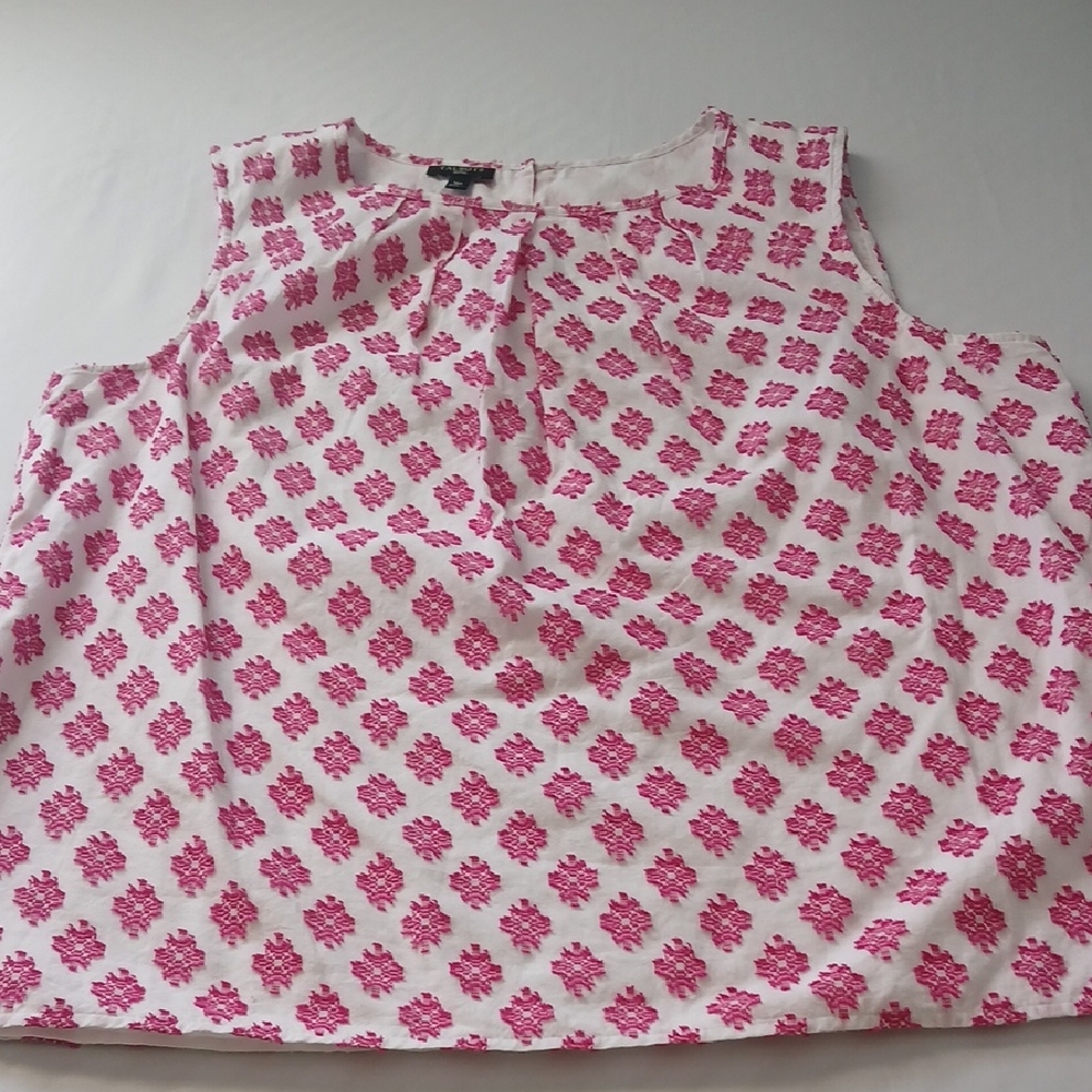 Talbots Sleeveless Pink Floral Print Women's Top Size 16 P